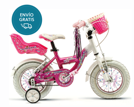 Bicicleta Raleigh Cupcake / Rosa/Blanco / Frenos V-Brake / Cuadro de aluminio / 1Vel. / Rodado 12"