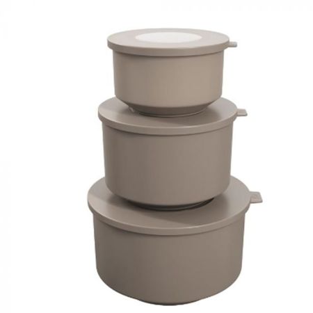 Set De Herméticos 500Ml, 1L, 2L - Warm Gray Coza ( 99262/1126)