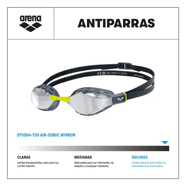 Antiparras Natación Arena Air Sonic Mirror Silver Anthracite (130) - Vista 8