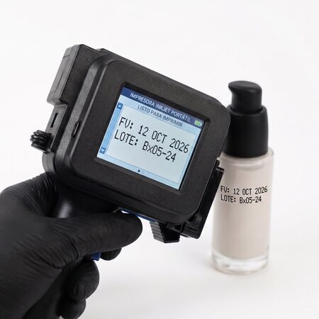 Mini Impresora Inkjet Portatil Gadnic Codificadora Laser Pantalla Color 2.4 Conexion Tipo C Impresion QR Codigos Barras Base De Datos
