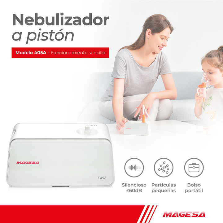 Nebulizador Piston Magesa Silencioso Adulto Pediatrico 405A - Vista 2