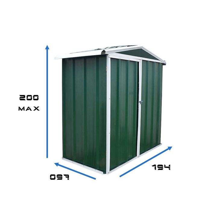 Armario Deposito Galpon de jardin Casi 2x1x2 Verde DON ACERO - Vista 2