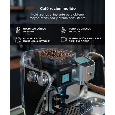 Cafetera Espresso 3200W CUK By Gadnic Con Molinillo Integrado 15 Bar Vaporizador De Leche