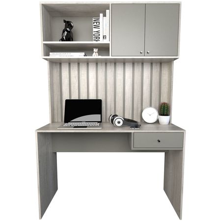 Escritorio Varillado Con Alzada Tables Cod: 3104 Nevado-Gris