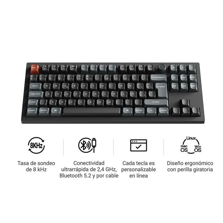 Teclado Mecánico Keychron V3 Ultra Switch Silk POM Banana - Vista 3
