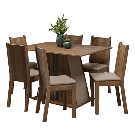 Juego De Comedor Mesa Con 6 Sillas Madesa Sharon