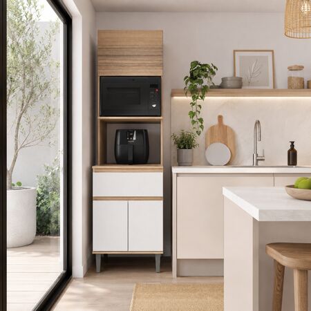 Mueble Porta Microondas Alacena De Cocina Coco Bolo|blanco Tables