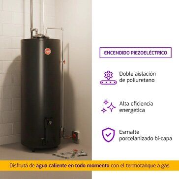 Termotanque a Gas Natural Rheem 120 Litros de Pie TGNP120RH