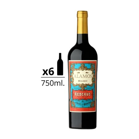 Vino Tinto Alamos Reserva Malbec Caja x 6