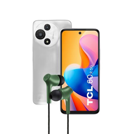 CELULAR TCL 60R 4+128 5G PURE WHITE + Auriculares HUNE con Microfono Tipo C - Bosque-#COMBO#-