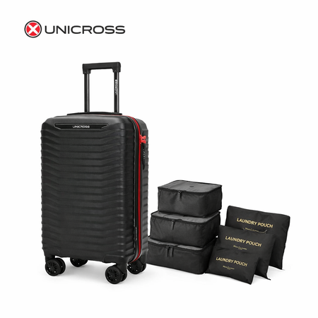 Valija Carry On Abs Unicross + Organizador De Viaje Set X6