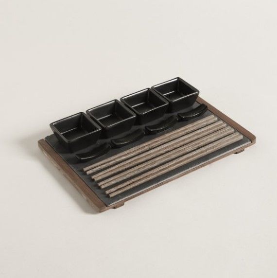 SET DE SUSHI PARA 4 ACACIA Y LAJA 30X20 CM - Vista 5