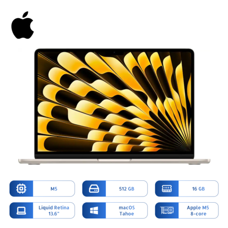 Apple Macbook Air M5 512gb Ssd 16gb Ram 13.6 Pulg Starlight