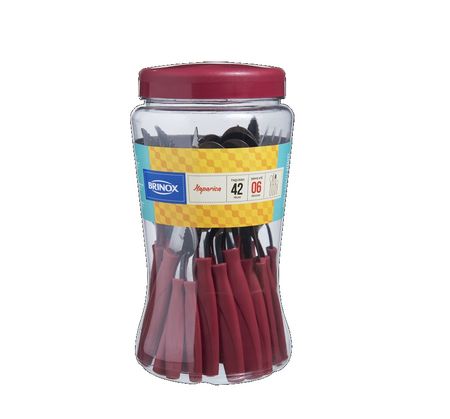 Juego De Cubiertos 42 Piezas -Rojo Brinox  ( 6000/754)