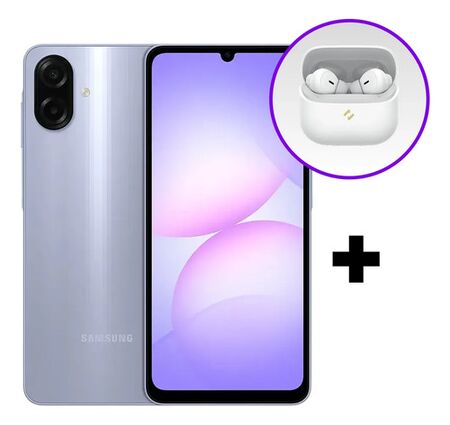 Combo Celular Samsung A07 64/4GB Light Violet + Havit TW982
