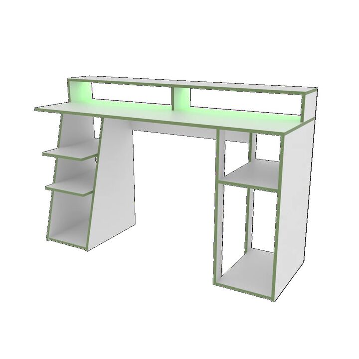 Escritorio Blanco/Verde Fiplasto Estilo Gamer ES0009 - Vista 2