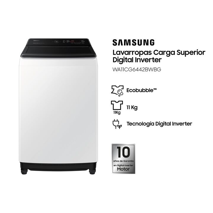 Lavarropas Samsung WA11CG6442BWBG Superior 11 Kg Inverter - Vista 1