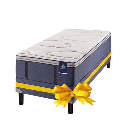 Promo Colchon Serta Pensilvania 1 Plaza y media 100x200 Pillow Espuma Inteligente + Sommier de Regalo