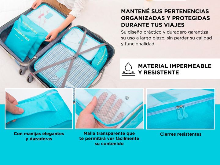 Juego de Bolsas de Viaje de 6 Piezas Gadnic Organizador de Equipaje - Vista 3
