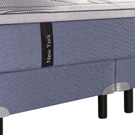 Colchon y Sommier Serta New York King Size 180x200x35cm de Resortes Pocket con Europillow Visco Inteligente