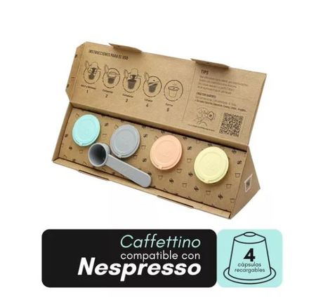 4 Capsulas Nespresso Recargables Cafe