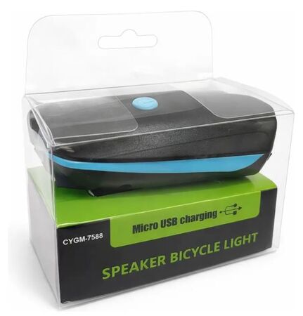 Luz De Bicicleta Delantera Con Bocina Recargable Usb