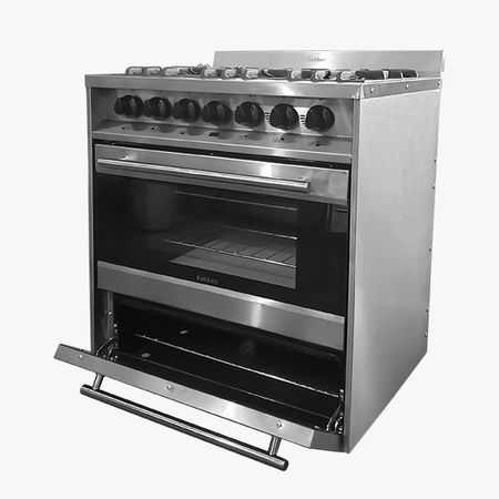 Cocina Industrial Kokken 76CM 6 hornallas - Puerta de Vidrio - Cocina a Gas
