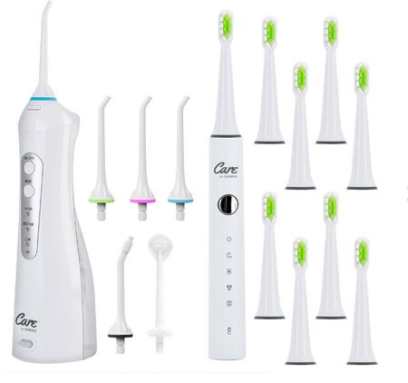 Kit de Cepillo Dental Eléctrico Negro Gadnic + Irrigador Bucal Inalámbrico Blanco