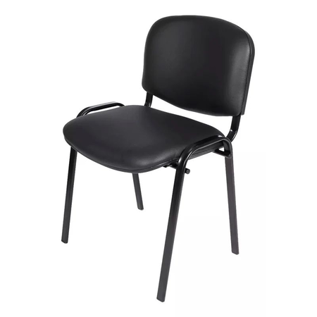 Silla Dakot Apilable Cuerina Negra