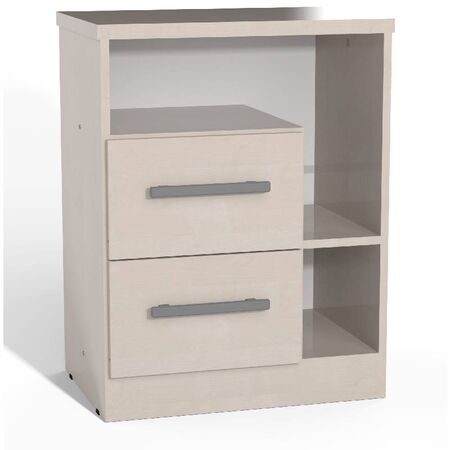 MESA DE LUZ ORLANDI AB 116 PREMIUM - ABEDUL, 2 CAJONES REVERSIBLES