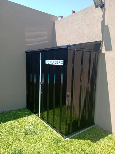 Armario Deposito Galpon de jardin Casi 2x1x2 Techo 1 agua Negro DON ACERO - Vista 3
