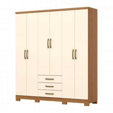 Ropero Caju Da136-221 6 Puertas Cinamomooff White