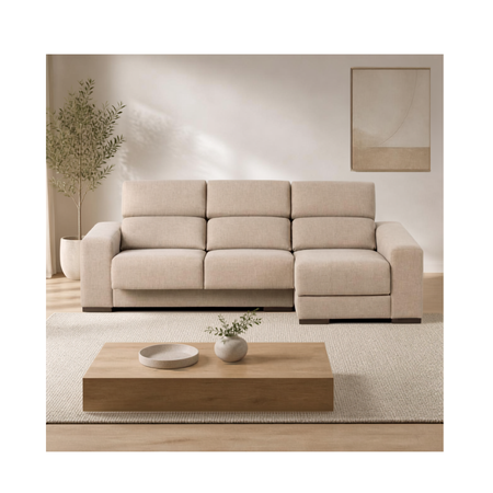 Sofá Color Living Lotus Chaise Long 2 Cuerpos Beige