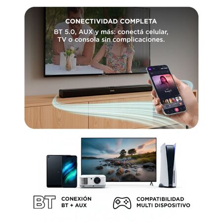 Barra de Sonido Gadnic Bluetooth Para Casa Escritorio Inalámbrico