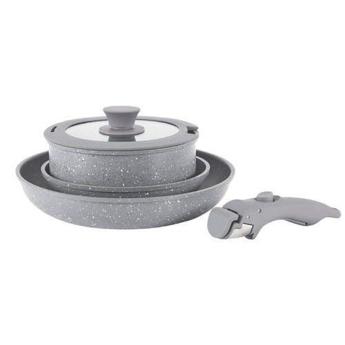 Batería de Cocina 5 en 1 Antiadherente Granito Carol Gris - Vista 1