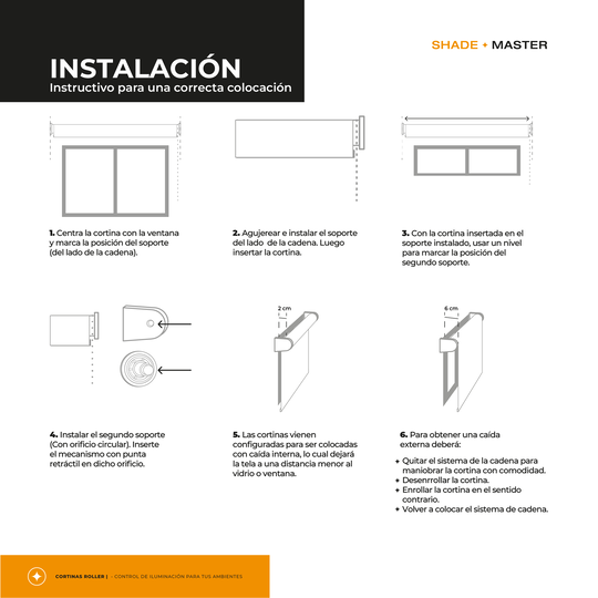 Cortina Roller Blackout Premium 150x200cm Shade Master - Vista 5