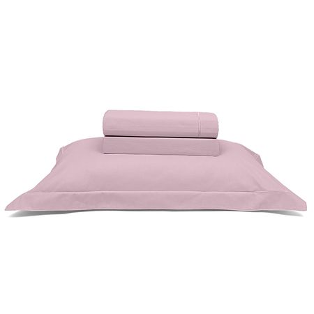 Juego de Sábanas de 230 hilos Reffin 1 plaza color Rosa