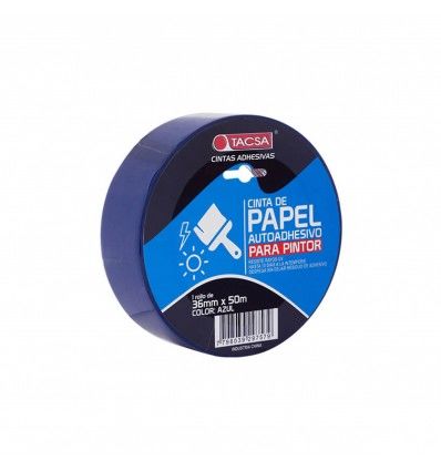 Cinta de papel azul 36mm x 50m Tacsa