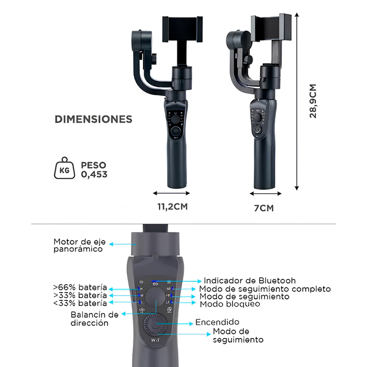 ESTABILIZADOR GADNIC GIMBAL S5B-PRO (C:NEGRO GIM00010) - Vista 2
