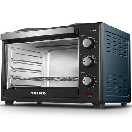 HORNO ELECTRICO YELMO YL70ACN DOBLE ANAFE 2000 WTS 70 LTS CONVECCION NEGRO