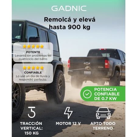 Aparejo Eléctrico Gadnic AP122000LB Portátil Remolque 900kg 10m