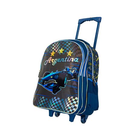 Mochila Carrito Nene Niño Escolar Reforzada Formula 1 3 Estrellas QD16