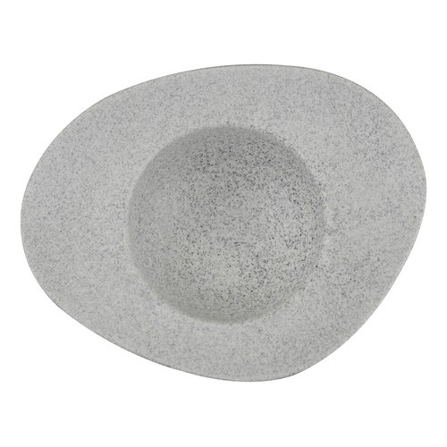 Set 6 Plato Hondo 29 Cm Porcelana Kutahya Irregular Gris - Vista 1