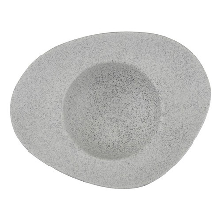 Set 6 Plato Hondo 29 Cm Porcelana Kutahya Irregular Gris