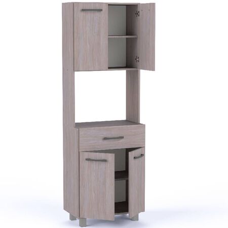 KIT CON ALACENA ORLANDI JA 661 PREMIUM - JACARANDA, 4 PUERTA, 1 CAJON