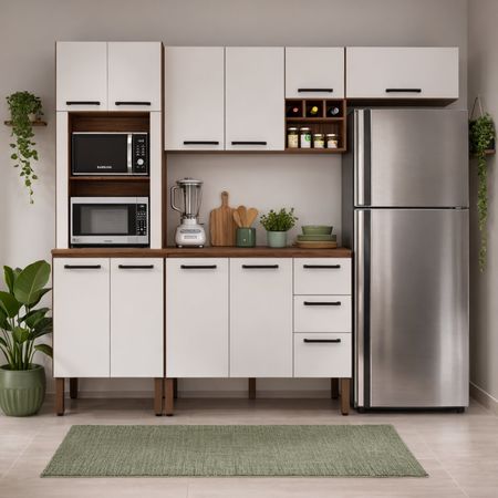 Mueble Cocina Modular  Piezas Ametista Nogueira White
