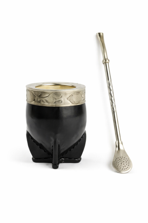 Mate imperial de calabaza y alpaca con bombilla premium alpaca