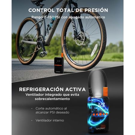 Inflador Inalámbrico Gadnic 12V 4000mAh Compacto