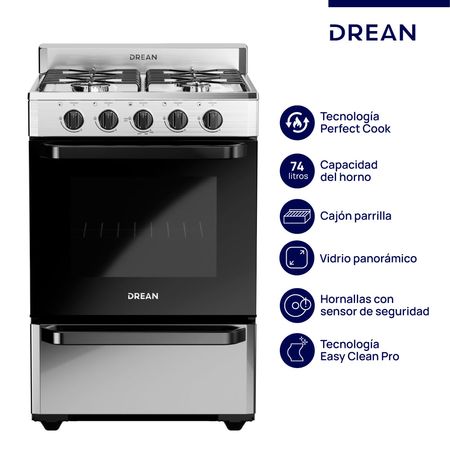 Cocina Multigas 56 cm Inoxidable Drean CD5602AI0