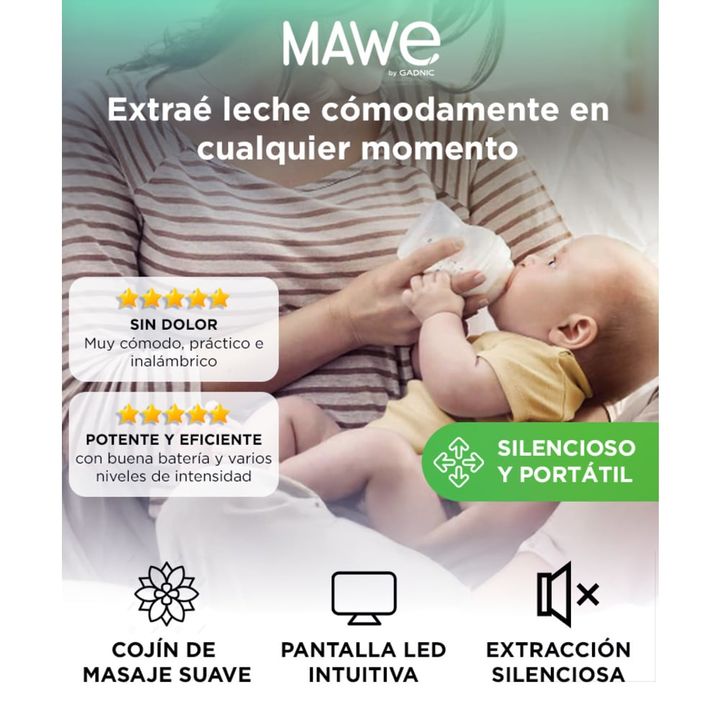 Sacaleche Eléctrico Gadnic Control Botón RH-289 Extractor Portátil - Vista 2